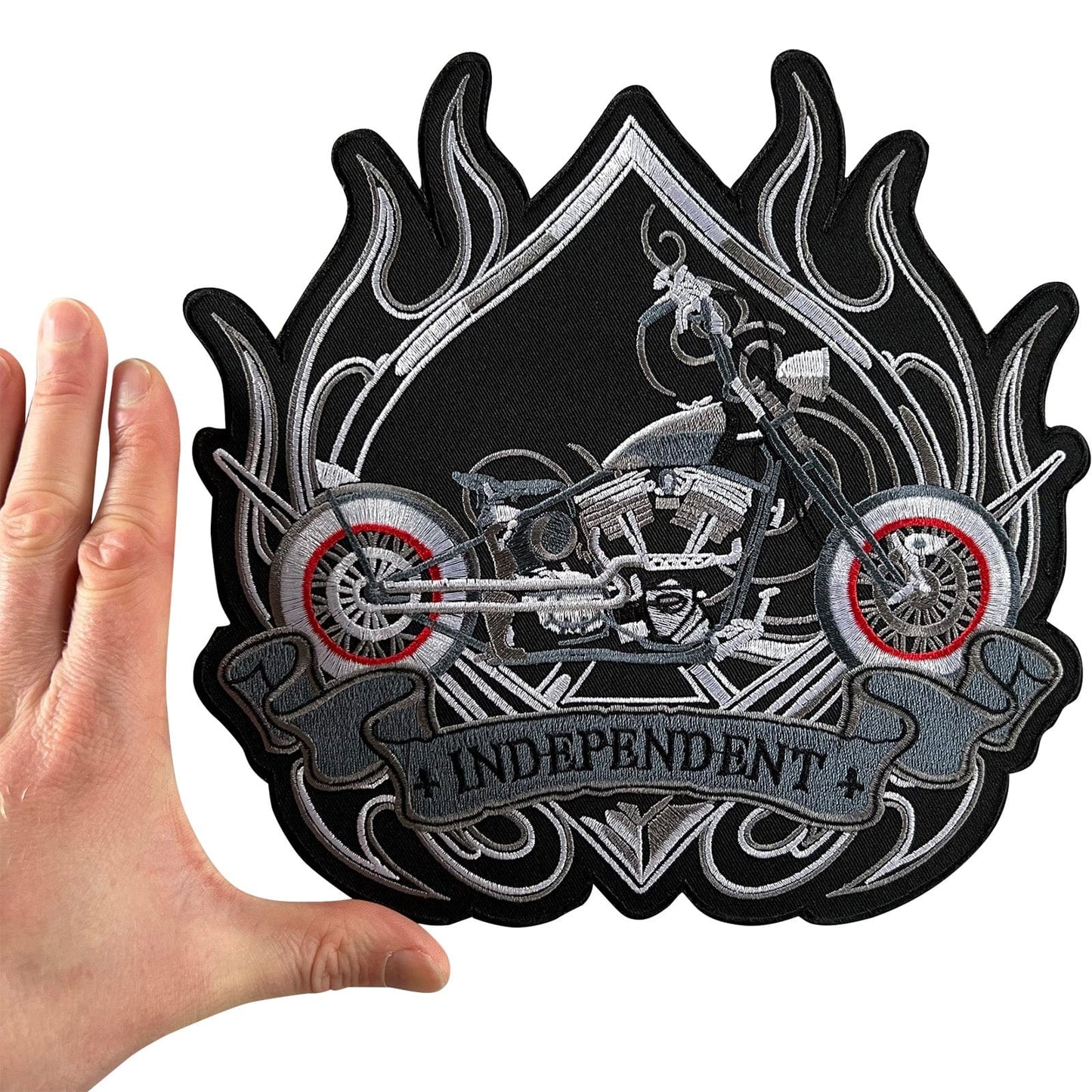 Large Independent Patch Iron Sew On Motorcycle Motorbike Biker Embroidered Badge