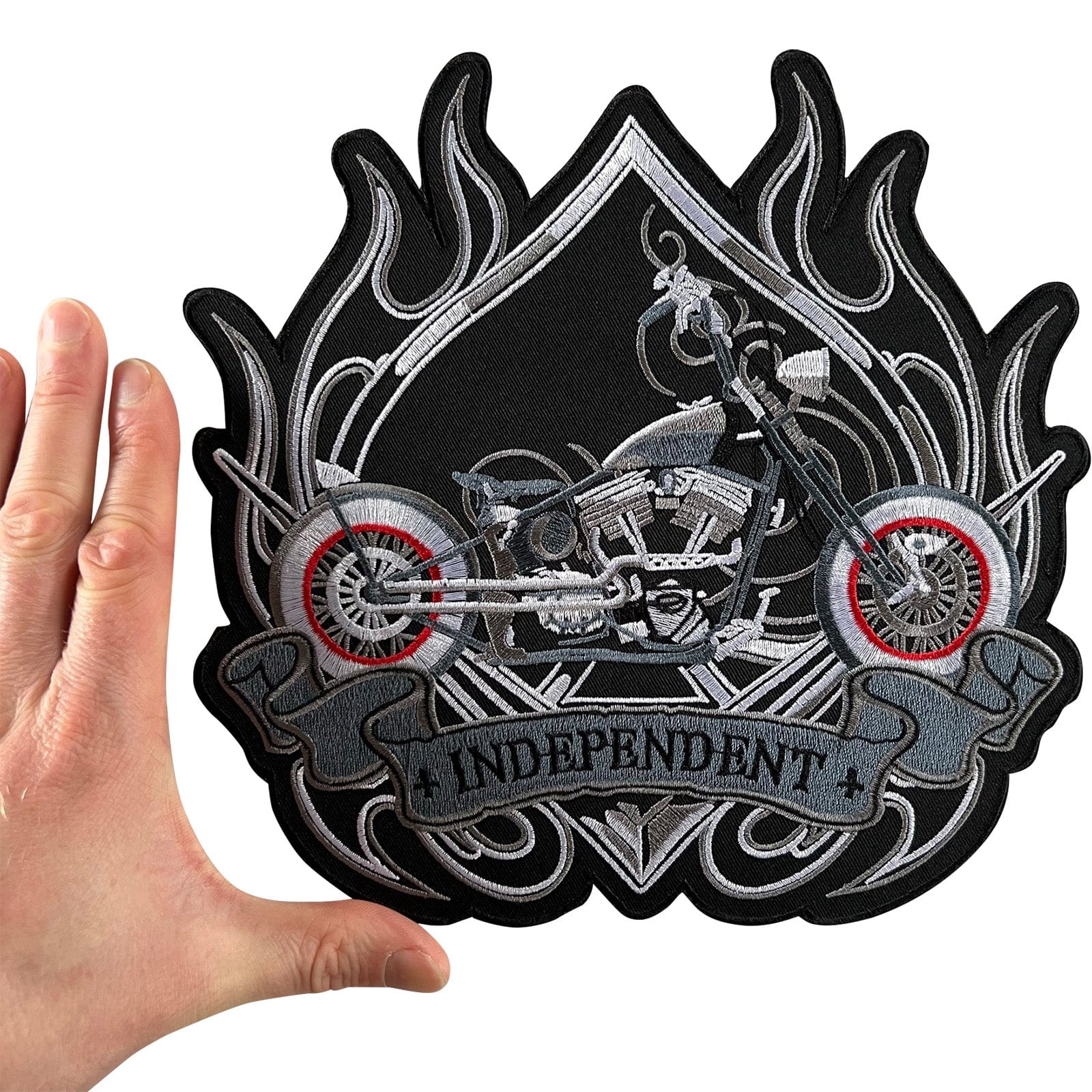 Large Independent Patch Iron Sew On Motorcycle Motorbike Biker Embroidered Badge