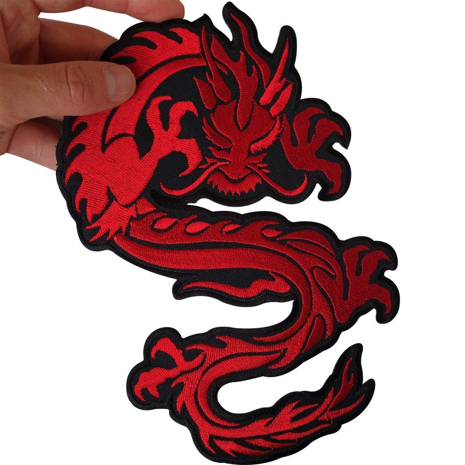 Large Iron On Embroidered Chinese Dragon Patch / Sew On Jacket Shirt B