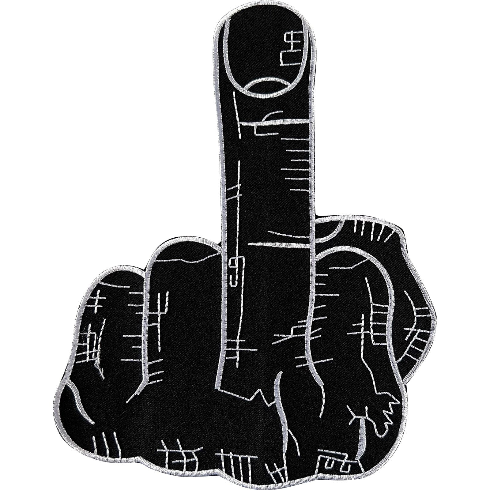 Large Middle Finger Patch Iron Sew On Jacket Coat Big Swearing Embroidered Badge