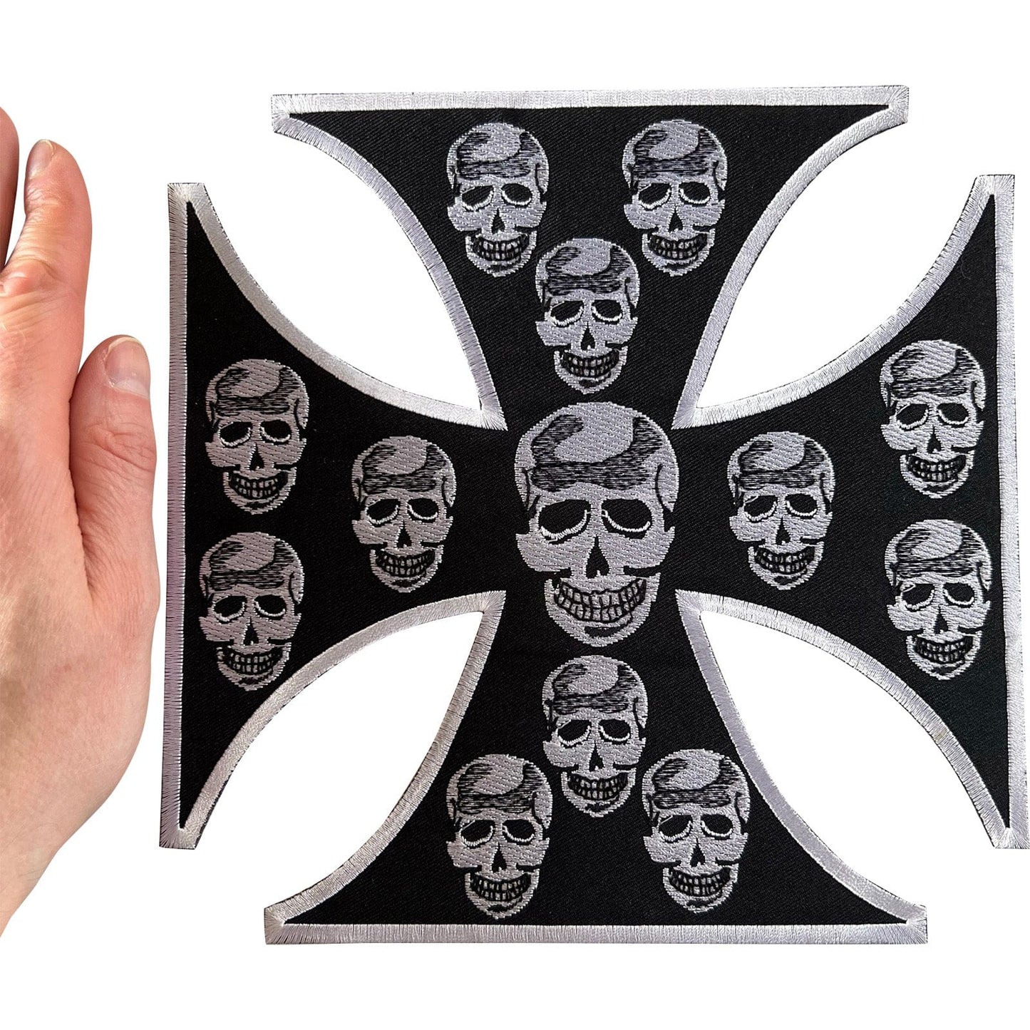 Large Skull Cross Patch Iron Sew On Denim Leather Jacket Big Embroidered Badge