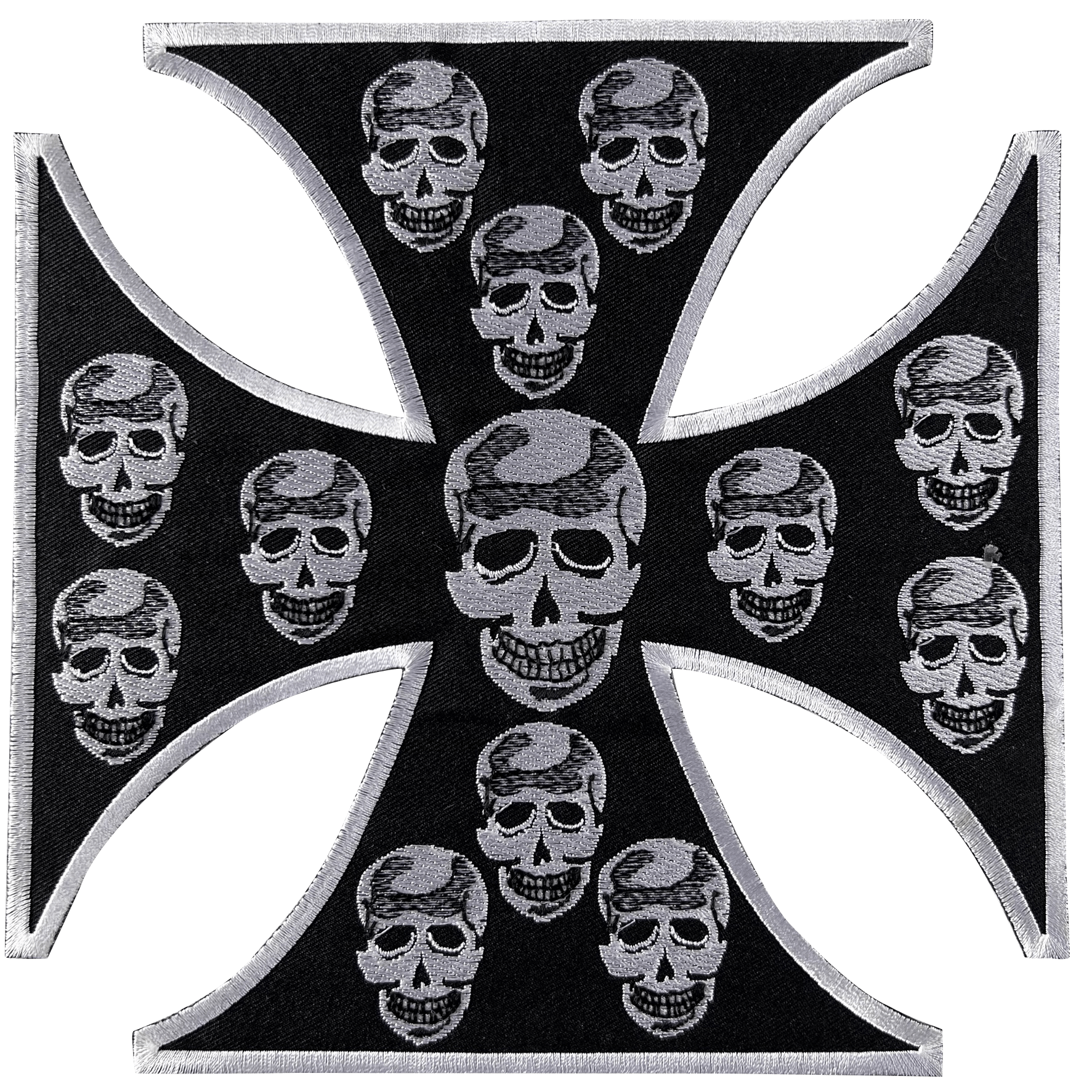 Large Skull Cross Patch Iron Sew On Denim Leather Jacket Big Embroidered Badge