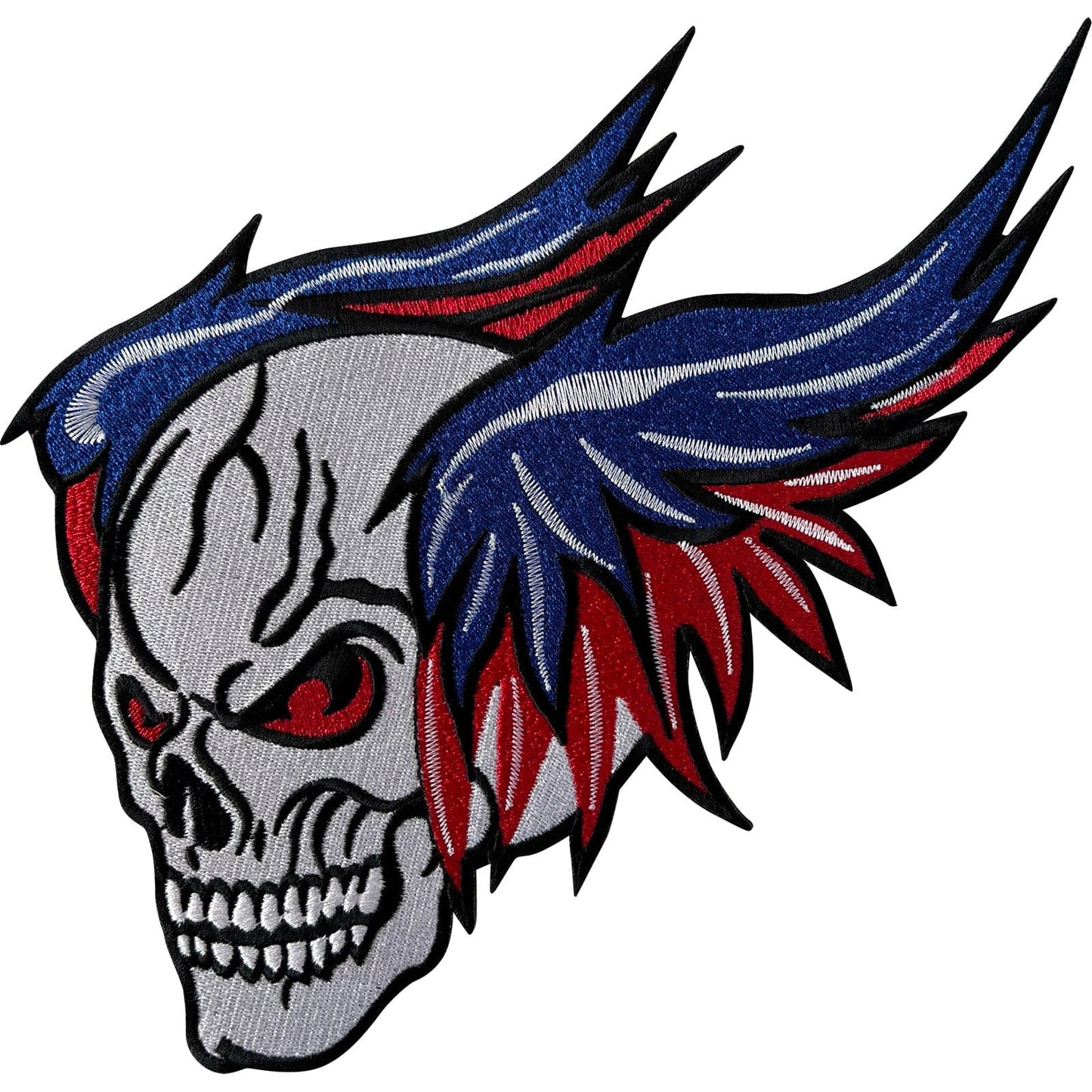 Large Skull Patch Iron Sew On Clothes Jacket Bag T Shirt Big Embroidered Badge