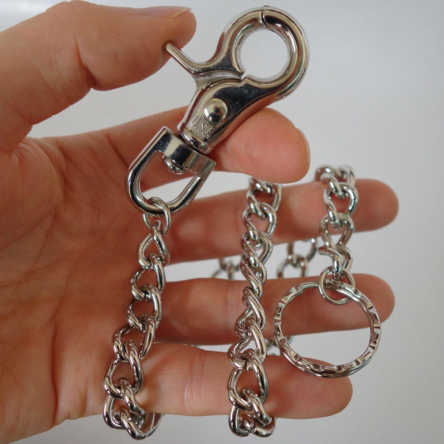 Long Biker Hipster Chain Security Metal Key Ring Fob Wallet Trousers Belt Clip Long Biker Hipster Chain Security Metal Key Ring Fob Wallet Trousers Belt Clip