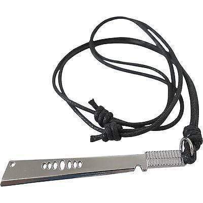 Machete Butcher Razor Blade Knife Sword Pendant Chain Men Necklace Silver Colour