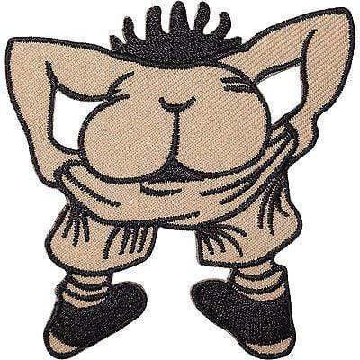 Man Bottom Embroidered Iron / Sew On Patch Funny Joke Prank Bag Trousers Badge