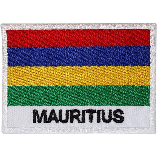 Mauritius Flag Patch Embroidered Badge Iron Sew On Clothes Jeans Hat T Shirt Bag