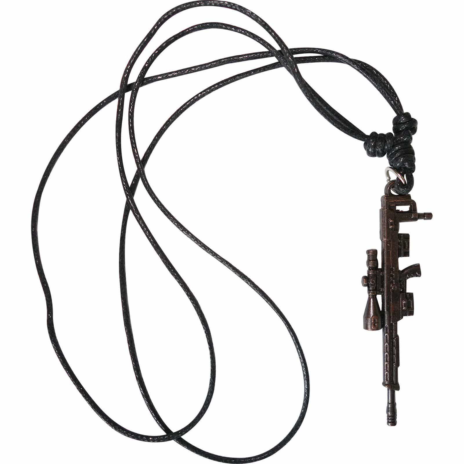 Metal Machine Gun Rifle Pendant Necklace Chain Mens Boys Girls Kids Jewellery