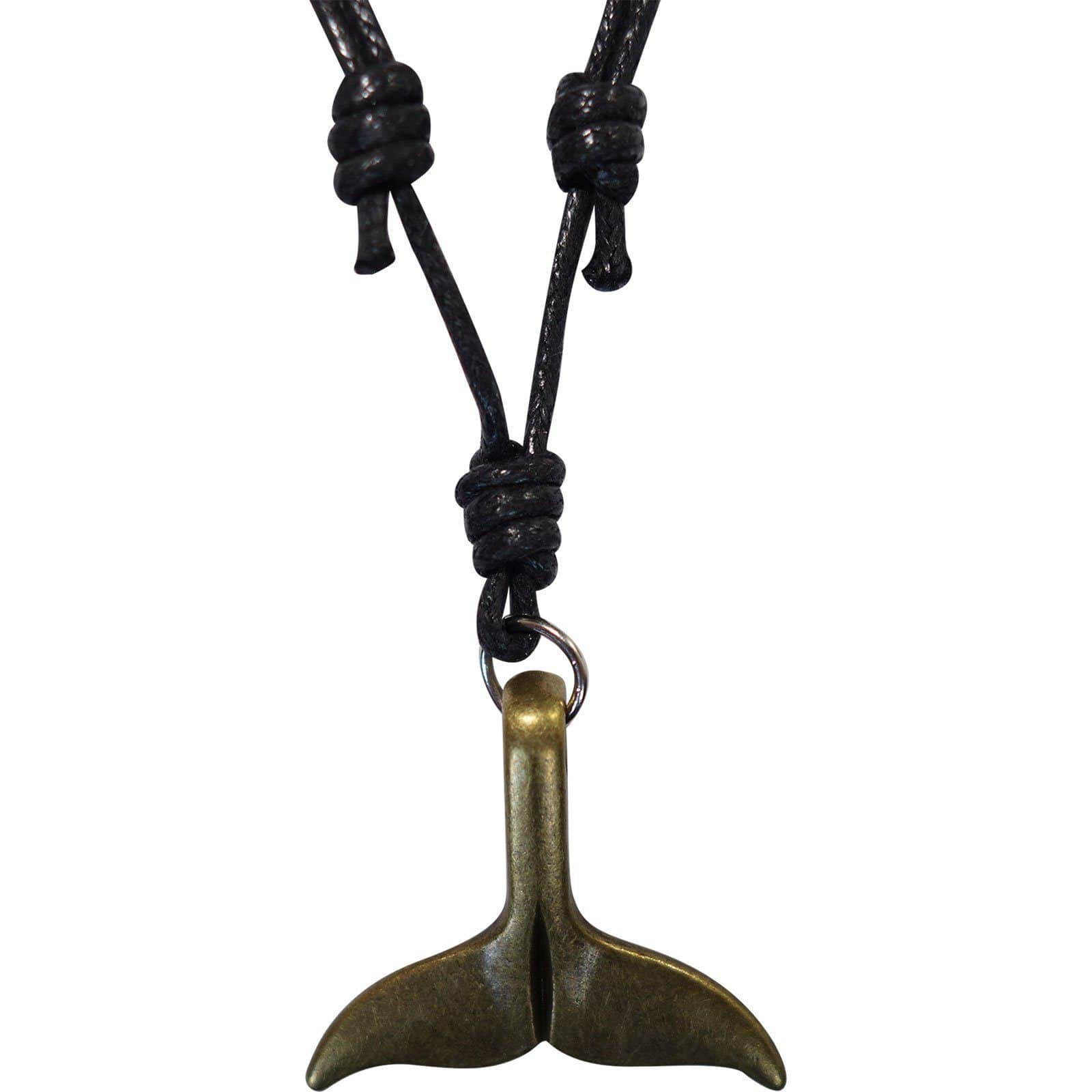 Metal Whale Mermaid Dolphin Tail Pendant Chain Necklace Mens Womens Childrens