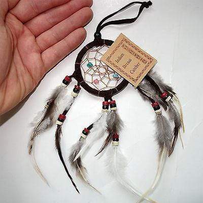 Mini Dark Brown Dreamcatcher Childrens Kids Boys Girls Bedroom Car Hanging Toy
