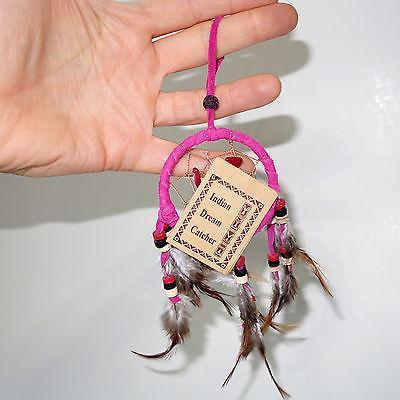 Mini Pink Dream Catcher Childrens Kids Boys Girls Bedroom Car Decor Toy Present
