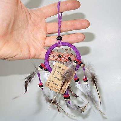 Mini Purple Dream Catcher Childrens Kid Boys Girls Bedroom Car Decor Toy Present