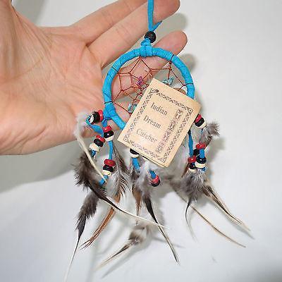 Mini Turquoise Dreamcatcher Childrens Kid Boy Girl Bedroom Car Decor Toy Present