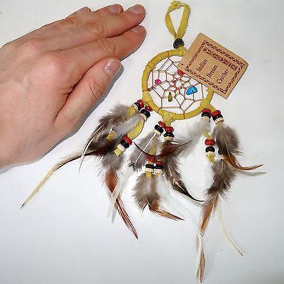 Mini Yellow Dreamcatcher Childrens Kids Boys Girls Bedroom Car Decor Toy Present