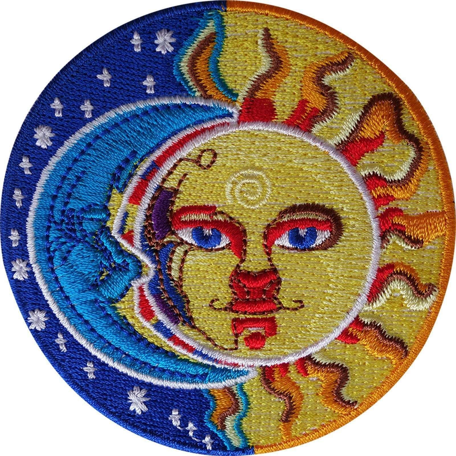 Moon Sun Patch Embroidered Badge Embroidery Applique Iron Sew On Shirt Jeans Bag