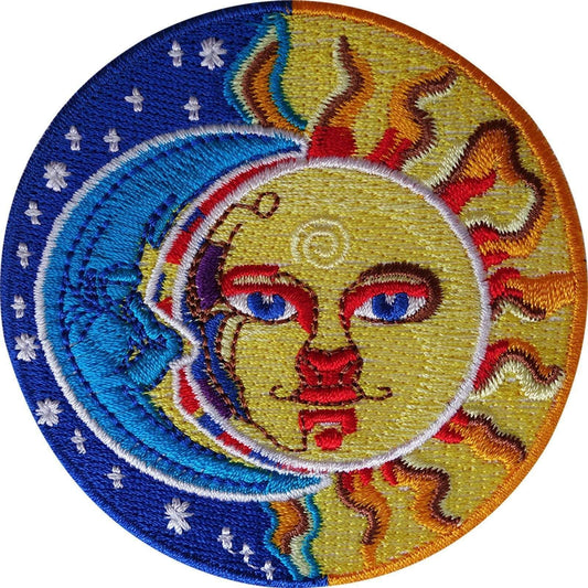 Moon Sun Patch Embroidered Badge Embroidery Applique Iron Sew On Shirt Jeans Bag