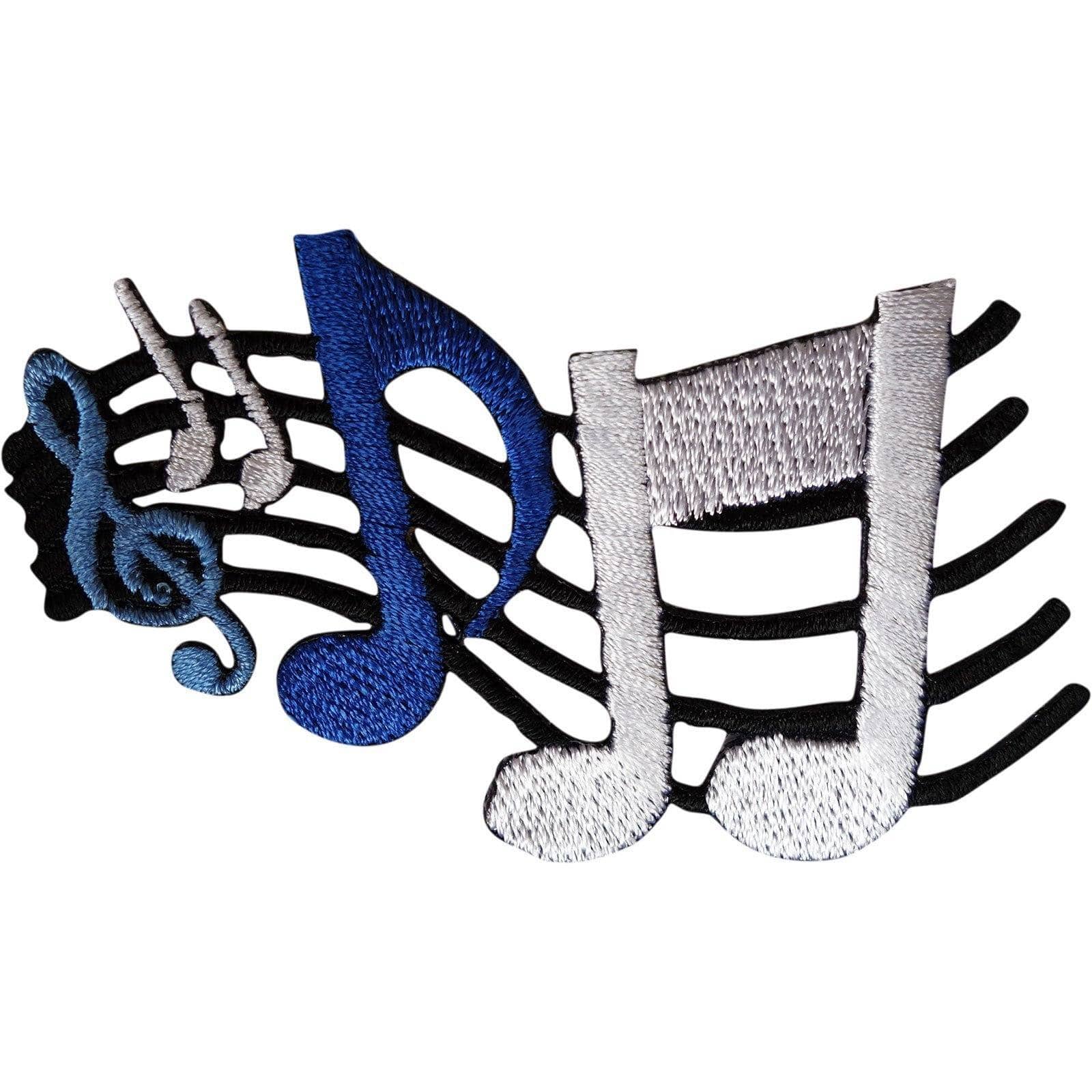 Music Note Patch Iron Sew On Embroidered Badge Musical Sheet Embroider