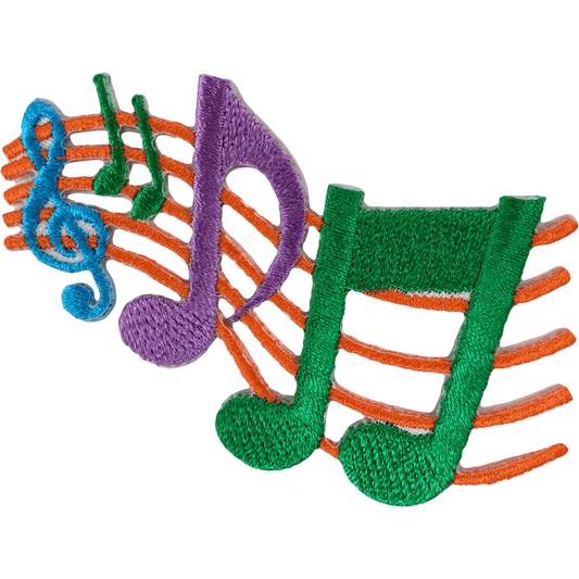 Music Notes Iron Sew On Patch Musical Sheet Jacket Jeans Bag Embroidered Badge