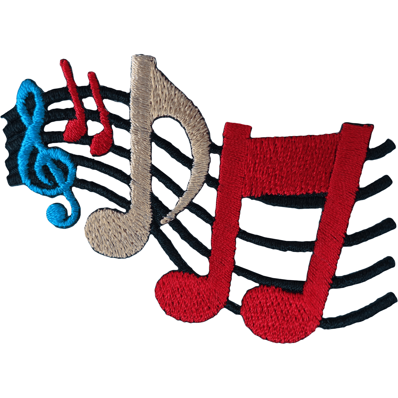 Music Notes Patch Iron Sew On Clothes Embroidered Badge Musical Sheet