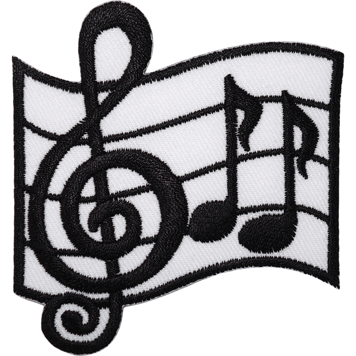 Music Note Sewing Pattern Music Notes Patch Iron Sew On White Black Embroidered Badge Musical So