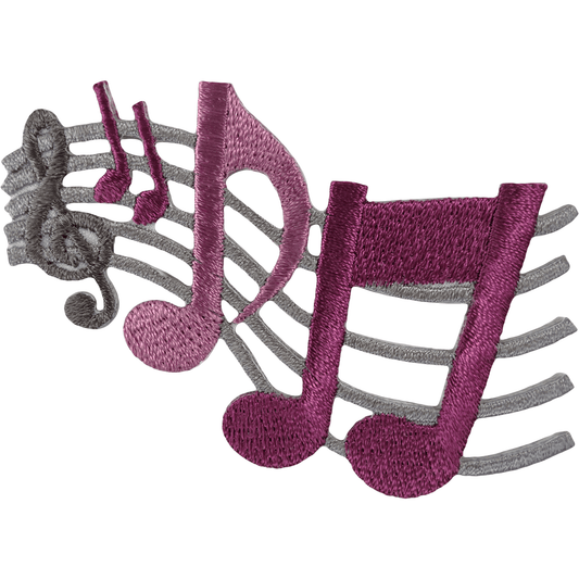 Music Notes Patch Musical Sheet Embroidered Badge Iron Sew On T Shirt Jacket Bag