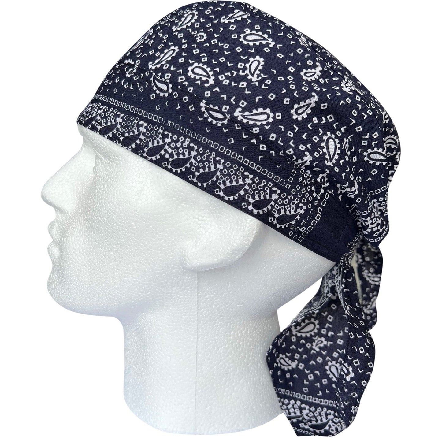 Navy Blue Bandana Zandana Hairband Headband Scarf Durag Hair Head Band Hat Cap