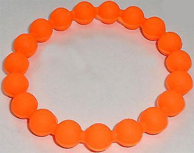 Neon Orange Rubber Silicone Ball Friendship Charm Cuff Bracelet Wristband Bangle Neon Orange Rubber Silicone Ball Friendship Charm Cuff Bracelet Wristband Bangle