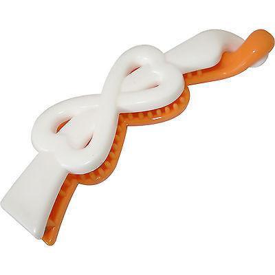 Orange White Hair Bow Clip Grip Clamp Clasp Barrette Claw Girls Kids Childrens