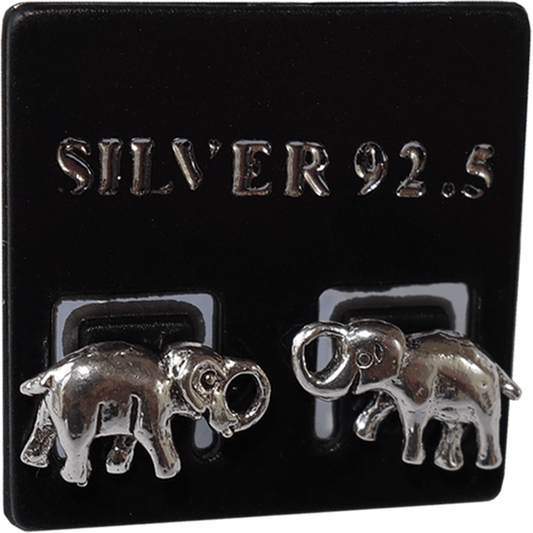 Pair 925 Sterling Silver Elephant Earrings Ear Studs Ladies Girls Stud Jewellery