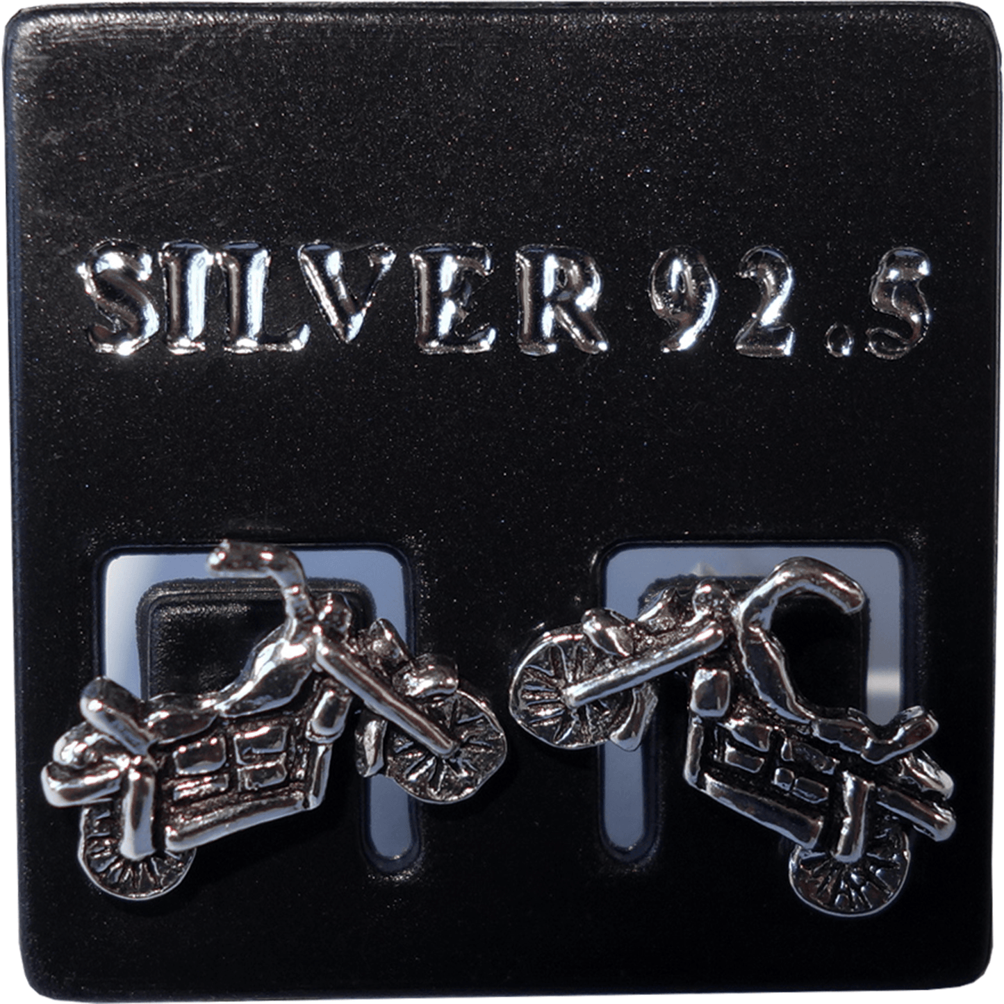 Pair 925 Sterling Silver Motorbike Stud Earrings Motorcycle Ear Studs Jewellery