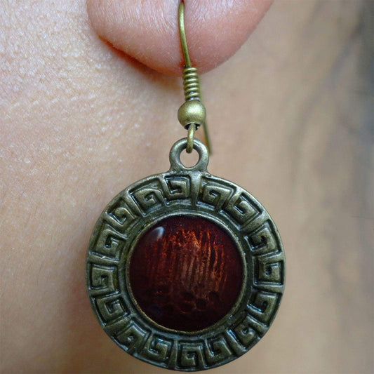 Pair Hook Drop Dangle Earrings Studs Brown Bronze Womens Ladies Girls Jewellery