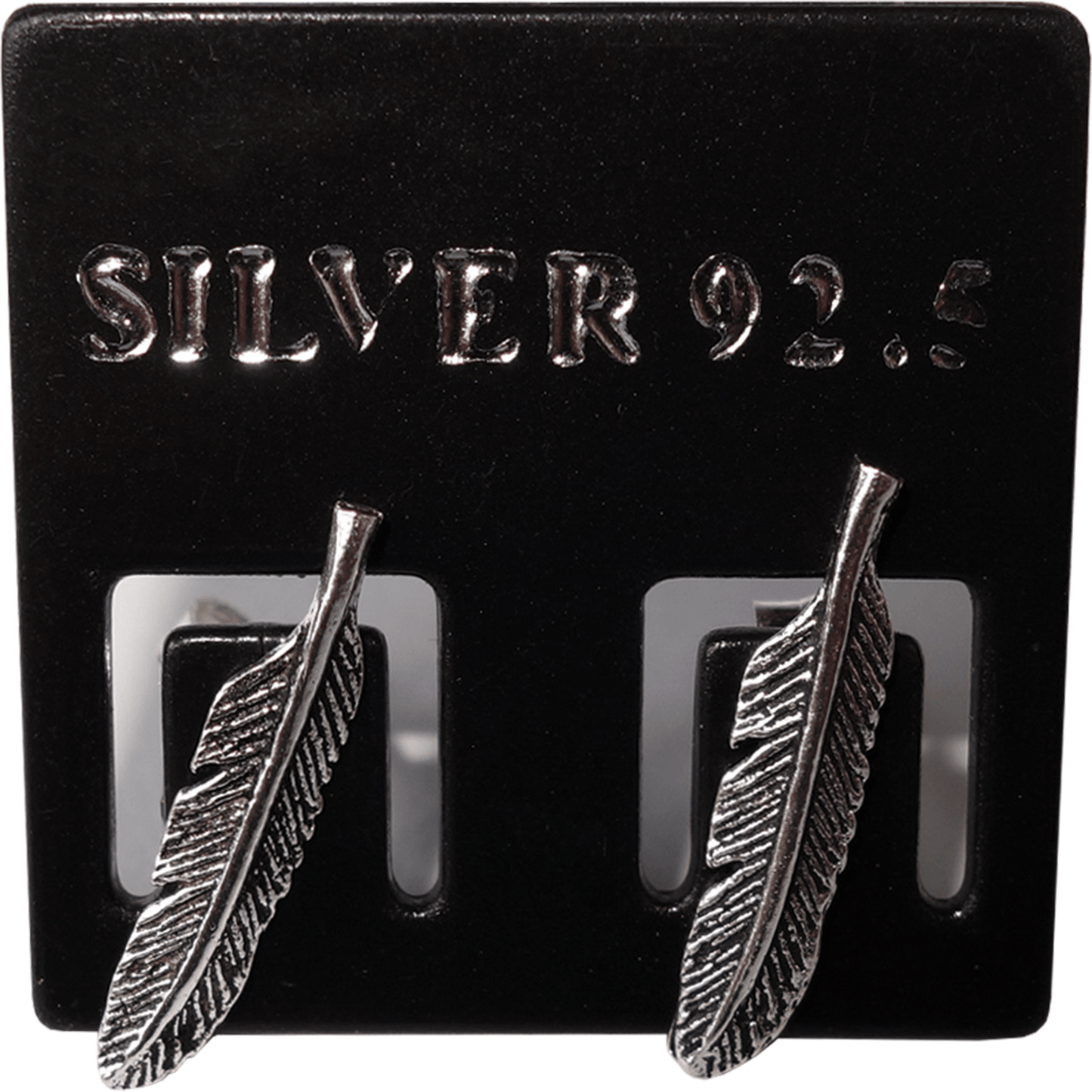 Pair of 925 Sterling Silver Feather Earrings Ear Studs Ladies Womens Jewellery
