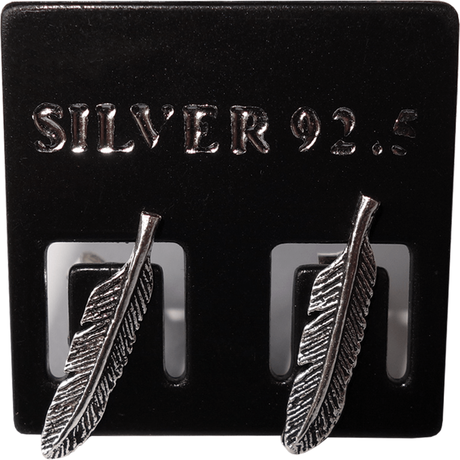 Pair of 925 Sterling Silver Feather Earrings Ear Studs Ladies Womens Jewellery