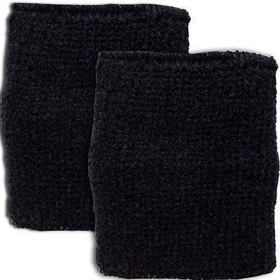 Pair of Black Wrist Sports Sweatbands Table Tennis Badminton Squash Wristbands Pair of Black Wrist Sports Sweatbands Table Tennis Badminton Squash Wristbands