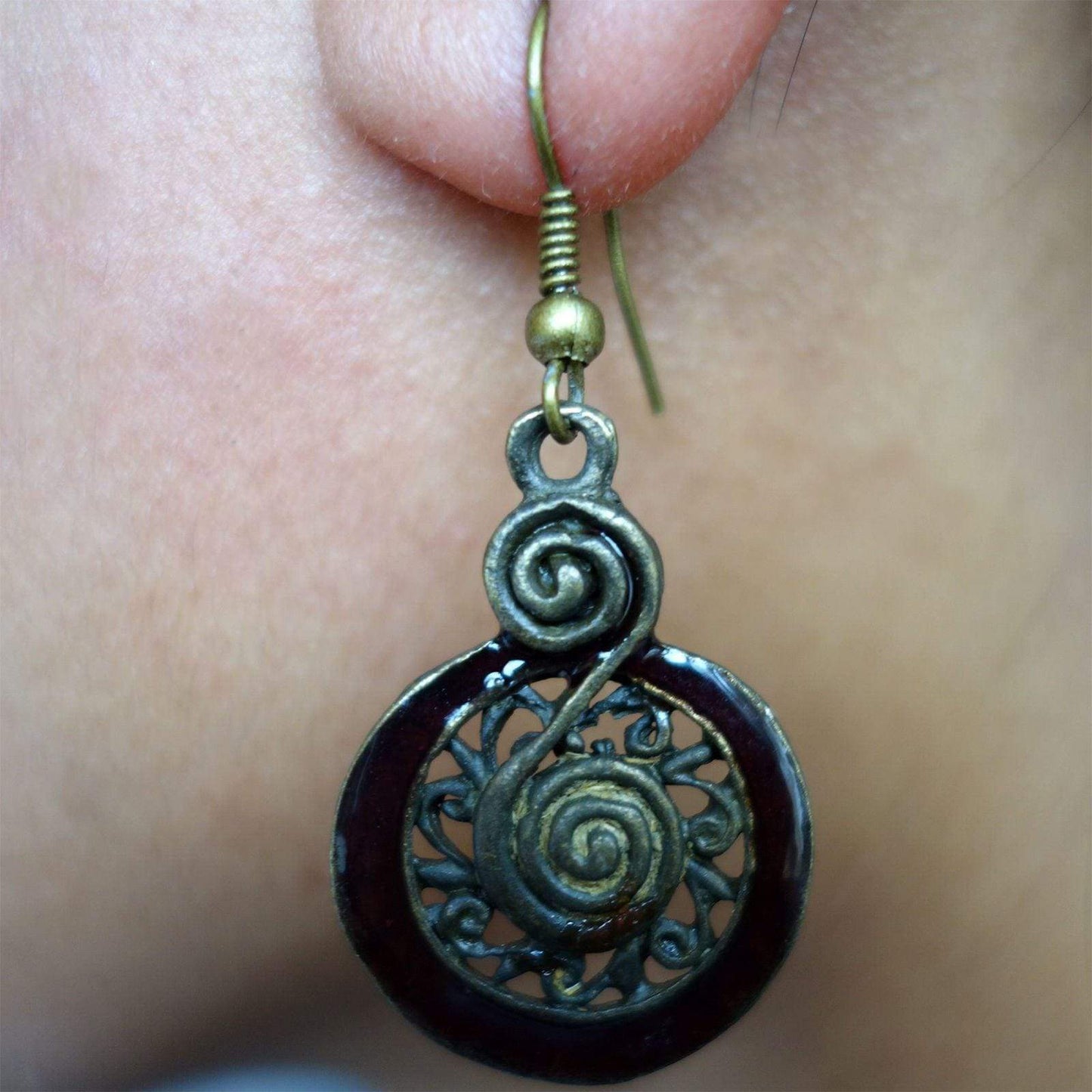 Pair of Bronze Brown Earrings Studs Hook Drop Dangle Womens Girls Kids Jewellery