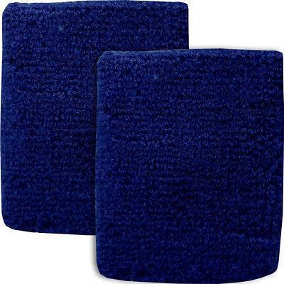 Pair of Dark Blue Wrist Sweatbands Aerobics Golf Basketball Bowling Wristbands