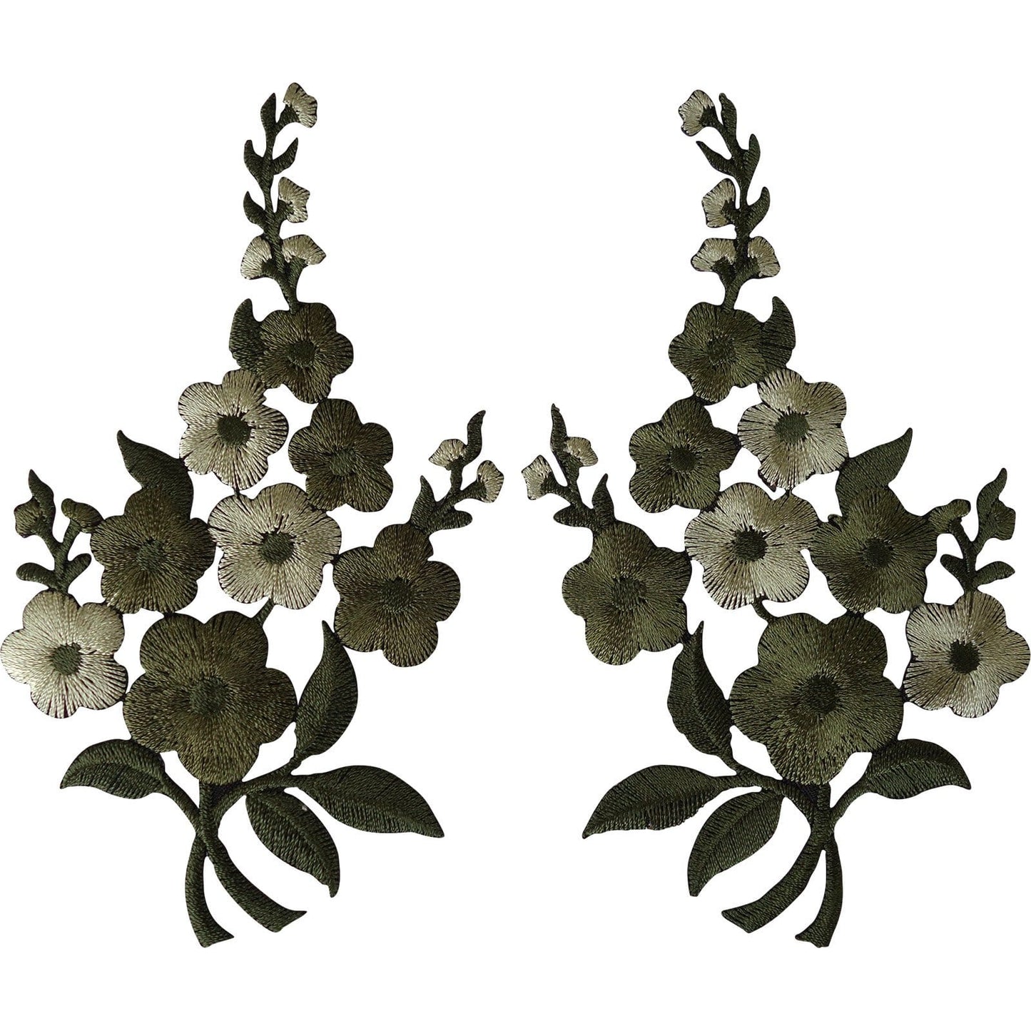 Pair of Flower Patches Iron Sew On Denim Jeans Embroidered Patch Badge Flowers