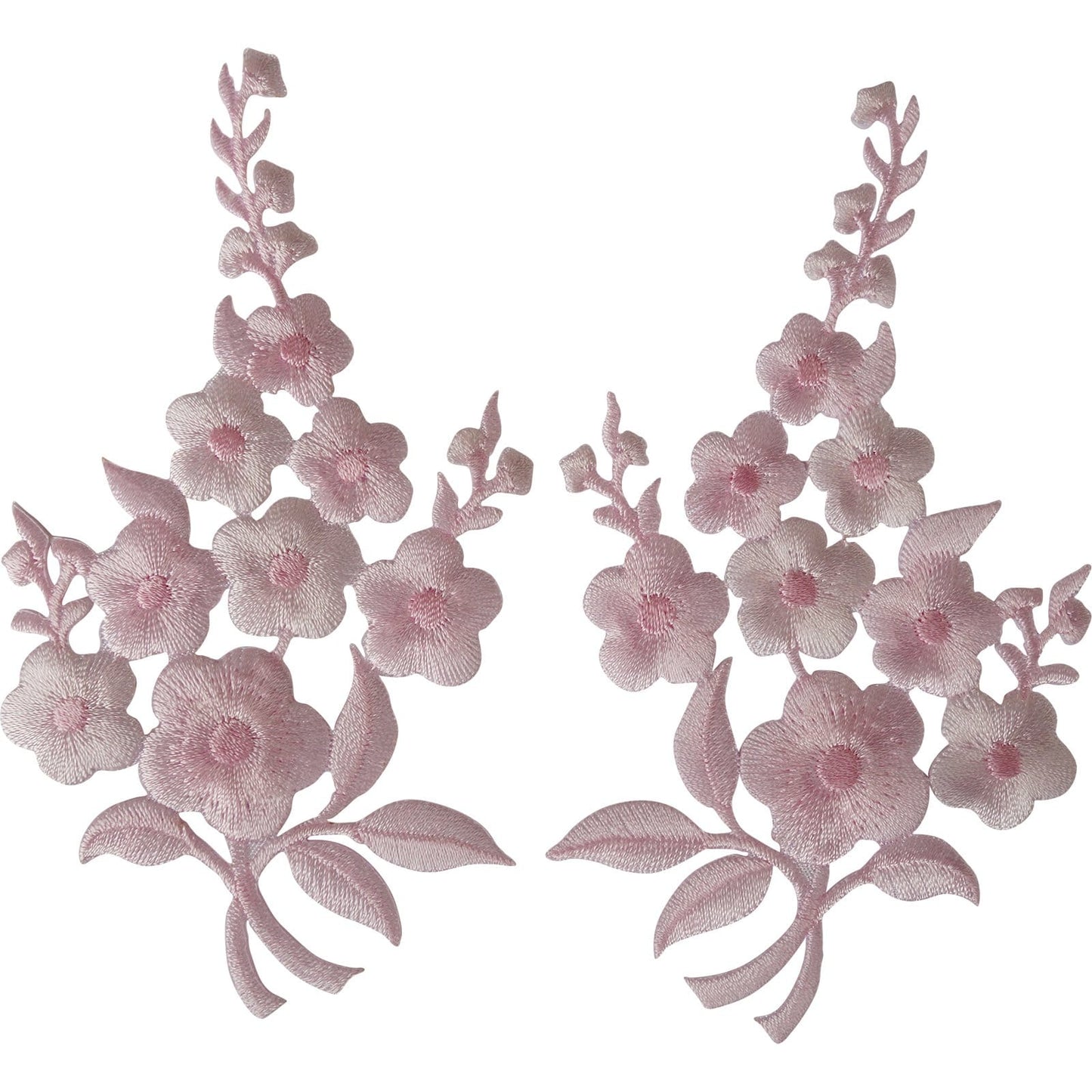 Pair of Flower Patches Iron Sew On Floral Badges Embroidered Patch Badge Flowers