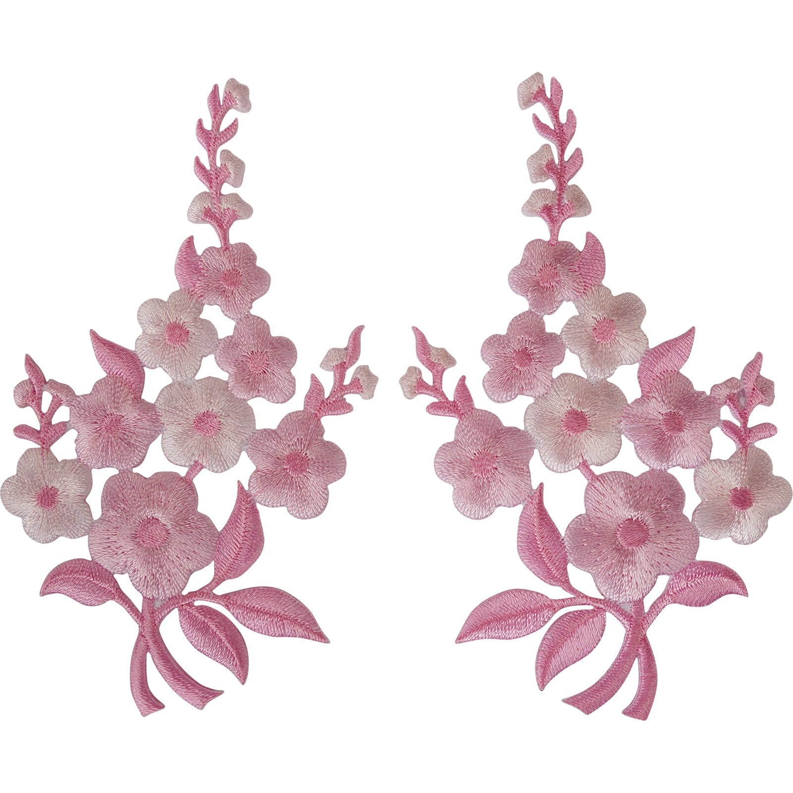 Pair of Flower Patches Iron Sew On Jeans Badges Embroidered Patch Badge Flowers