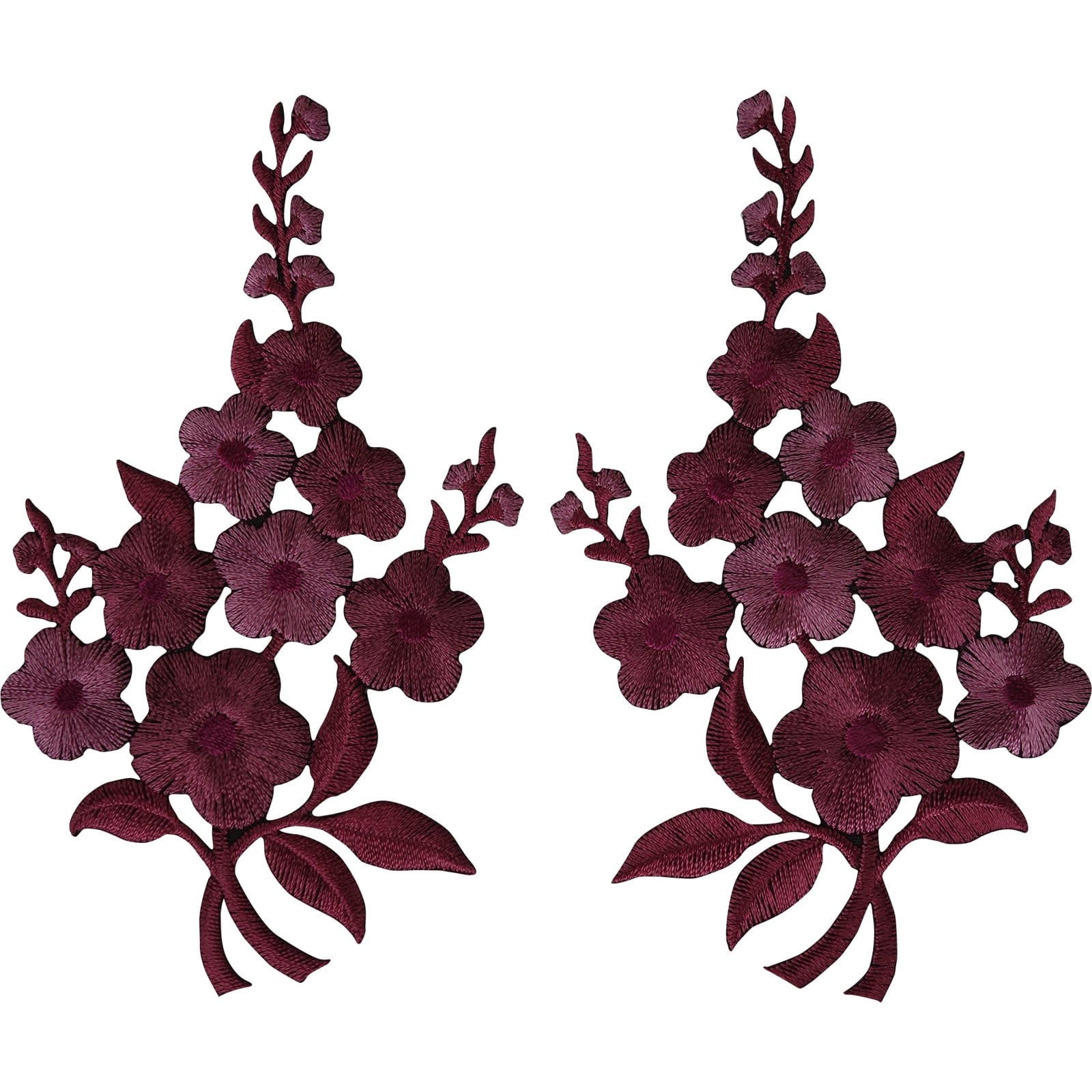 Pair of Flower Patches Iron Sew On Jeans Bag Embroidered Patch Embroidery Badge