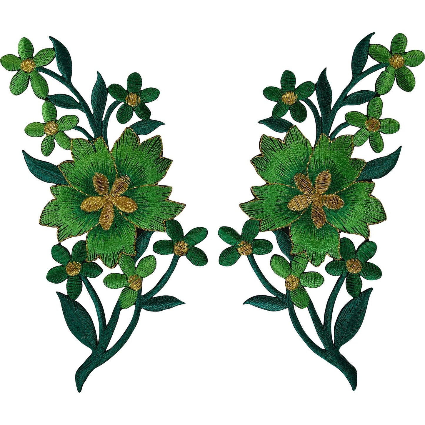 Pair of Flower Patches Iron Sew On T Shirt Bag Jeans Dress Jacket Patch Badges