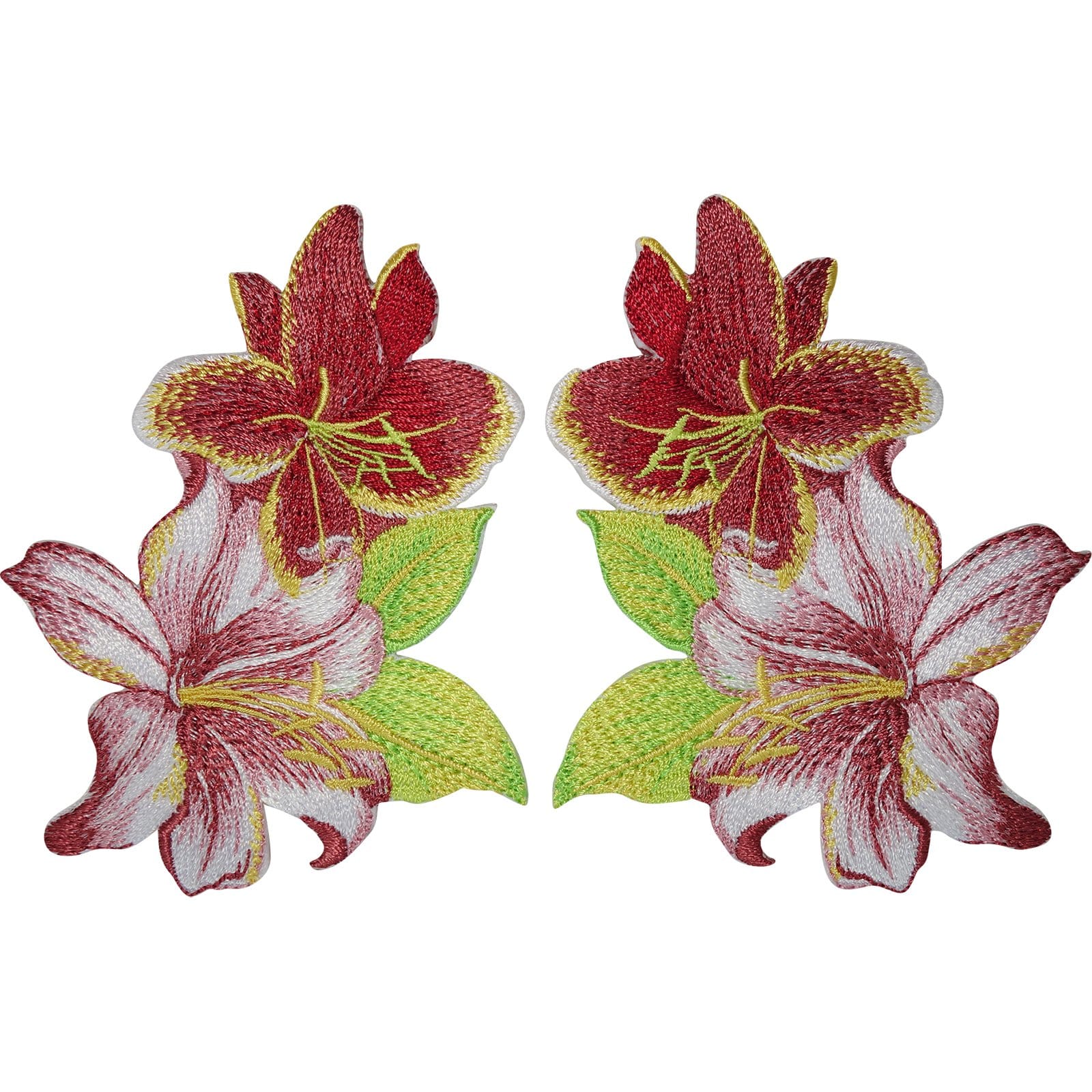 Pair of Iron On Flower Patches Sew On Patch Clothing Jeans Dress Flowers Badges