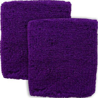 Pair of Purple Wrist Sweatbands Aerobics Running Tennis Squash Sport Wristbands