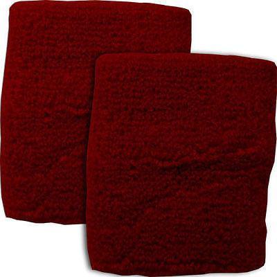 Pair of Red Wrist Sweatbands Sport Gym Hiking Walking Climbing Darts Wristbands