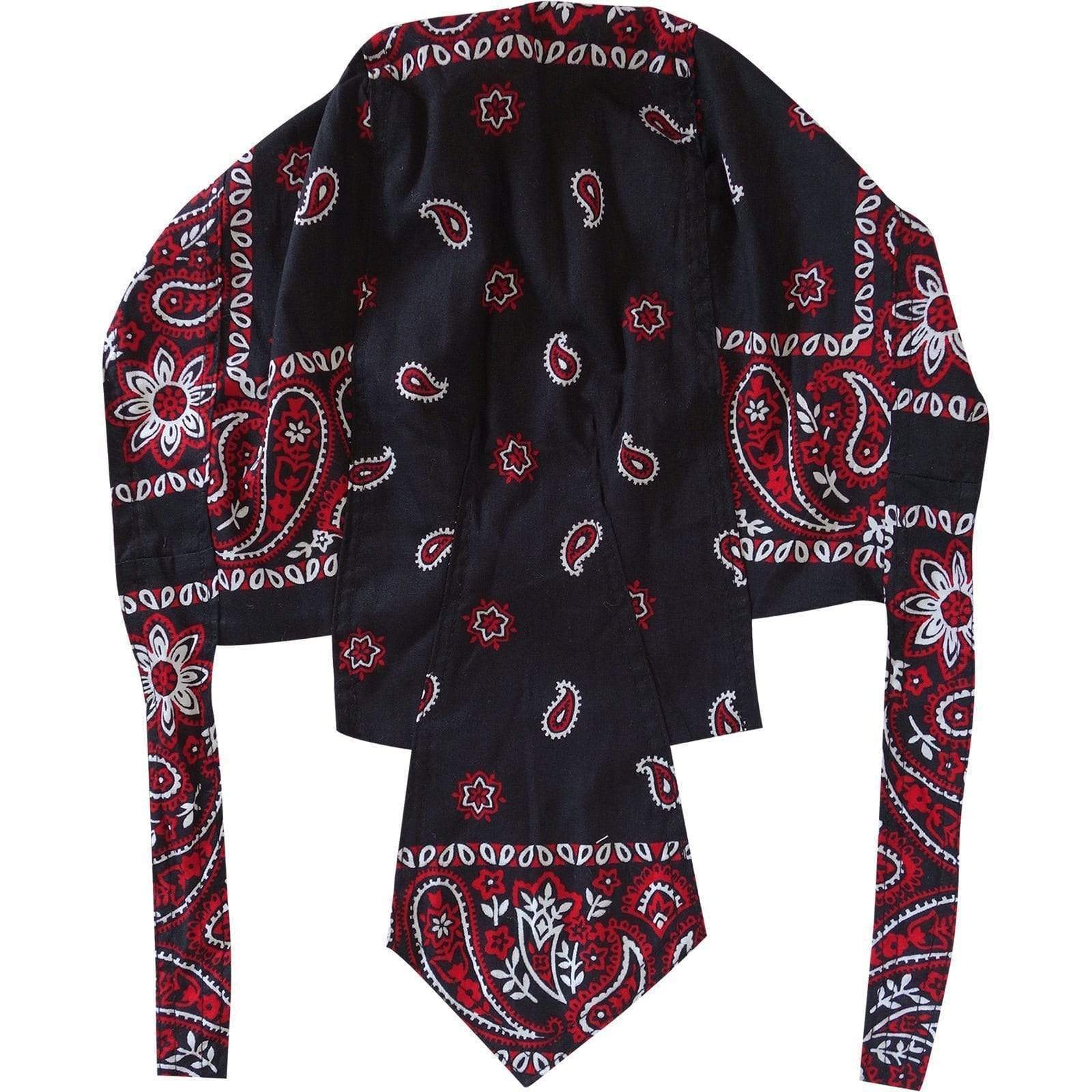 Paisley Leaf Black Red White Chef Bandana Biker Motorcycle Motorbike Sun Hat Cap