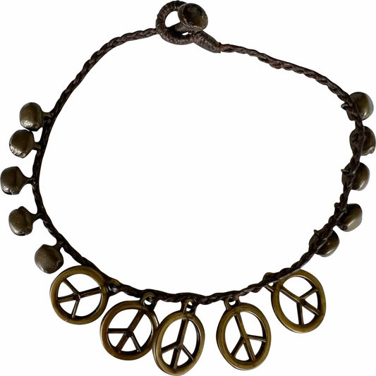 Peace Sign Symbol Anklet Foot Chain Ankle Bracelet Mens Womens Girls Jewellery