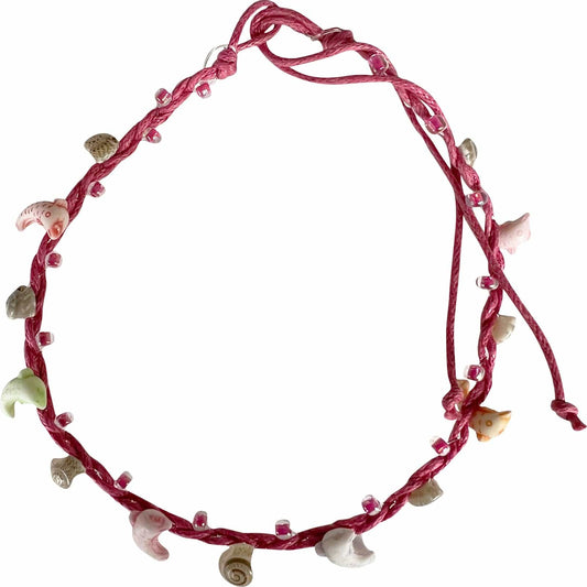 Pink Anklet Dolphin Shell Ankle Bracelet Foot Chain Womens Kids Girls Jewellery