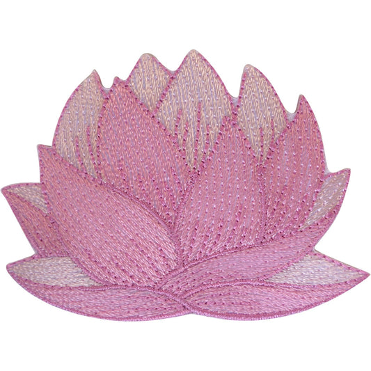 Pink Flower Iron On Patch Sew On Dress Skirt T Shirt Floral Embroidered Badge