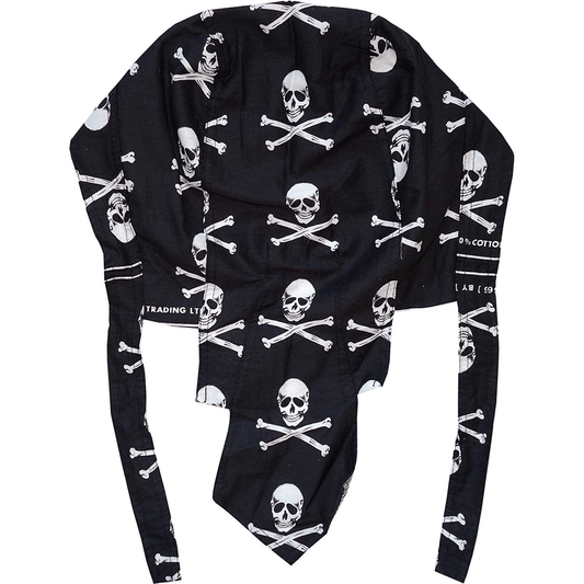 Pirate Zandana Skull and Cross Bone Cap Hat Motorcycle Biker Bandana Fancy Dress