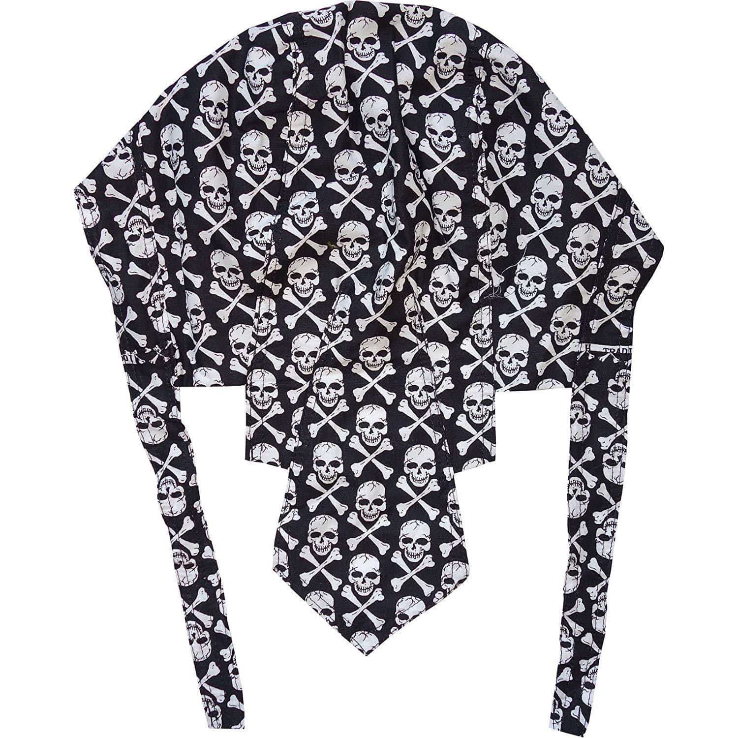 Pirate Zandana Skull and Cross Bones Cap Sun Hat Gym Bandana Fancy Dress Do Rag